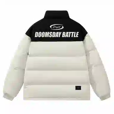 三体 水滴系列 撞色拼接美式复古立领开衫百搭保暖加厚登山服防风防水防寒柔软舒适潮牌户外机能风面包服长袖棉服 男女同款