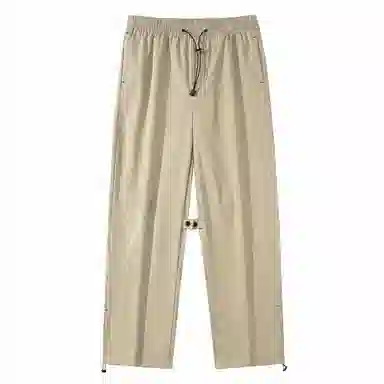 三体 简约字母印花基础宽松可调节裤脚直筒纯色阔腿百搭美式复古高街潮牌时尚舒适显瘦薄款透气日常多巴胺休闲裤 男女同款