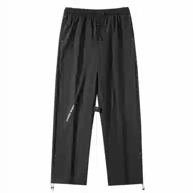 三体 简约字母印花基础宽松可调节裤脚直筒纯色阔腿百搭美式复古高街潮牌时尚舒适显瘦薄款透气日常多巴胺休闲裤 男女同款