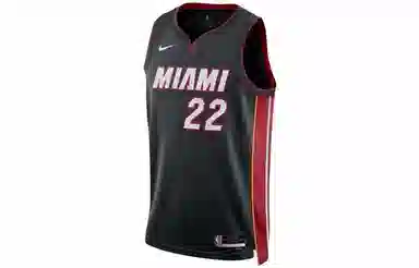 Nike NBA Team Logo Breathable SW Fan Edition 22-23 Heat Butler 22 Jersey Black