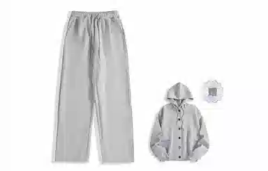 我是大卫 基础款纯色垂感直筒系带中腰卫裤休闲裤 男女同款