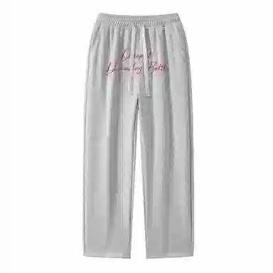 三体 末日之战系列 简约基础款纯色字母印花宽松学生多巴胺高街潮牌美式复古百搭舒适垂感自然中腰直筒日常通勤休闲裤 男女同款