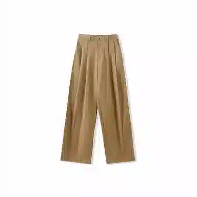 我是大卫 日系纯色复古直筒宽松休闲裤 男女同款 姜黄色