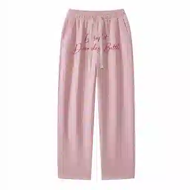 三体 末日之战系列 简约基础款纯色字母印花宽松学生多巴胺高街潮牌美式复古百搭舒适垂感自然中腰直筒日常通勤休闲裤 男女同款