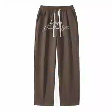 三体 末日之战系列 简约基础款纯色字母印花宽松学生多巴胺高街潮牌美式复古百搭舒适垂感自然中腰直筒日常通勤休闲裤 男女同款