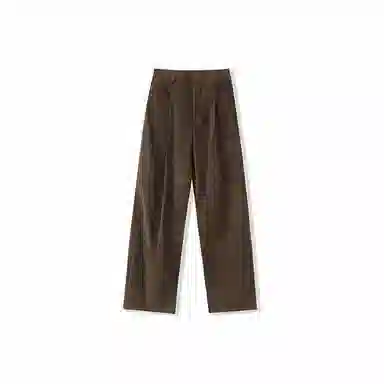 我是大卫 复古纯色直筒宽松休闲裤 男女同款 棕色