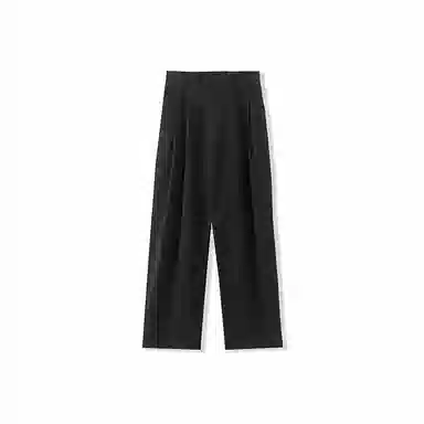 我是大卫 纯色简约宽松垂感直筒休闲裤 男女同款 黑色