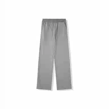 我是大卫 时尚宽松直筒开叉长裤韩版垂感松紧腰抽绳休闲裤 男款 浅灰色