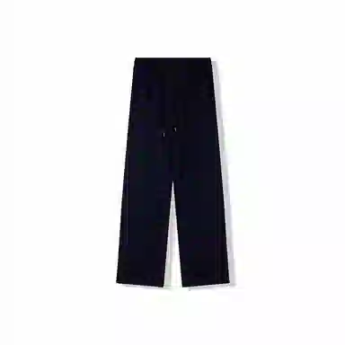 我是大卫 春夏季宽松直筒裤韩版百搭纯色阔腿松紧腰休闲裤 男款 深蓝色