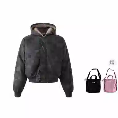 Juice Wrld FW24 Plaid Camo Washed Cotton Jacket Black