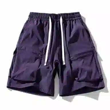 玉儿恋 美式高街风透气凉感大口袋休闲五分潮流设计感短裤 男女同款 优雅紫罗兰色单品