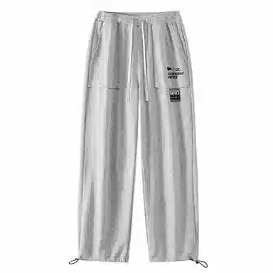 三体 末日之战系列 简约基础款字母印花宽松学生多巴胺高街潮牌复古美式百搭垂感自然中腰脚口抽绳两用直筒休闲裤 男女同款