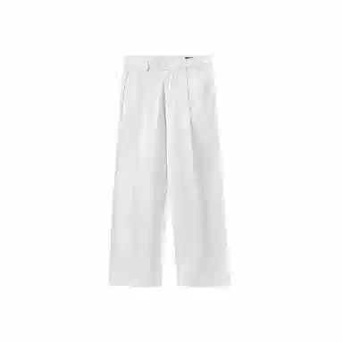 我是大卫 日系复古直筒宽松休闲裤 男女同款 白色