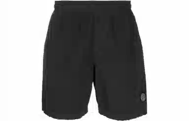 Stone Island Metal Nylon Logo Shorts Black