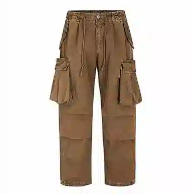 赞仕 阔腿伞兵裤工装裤小众新款宽松设计感休闲裤 男女同款