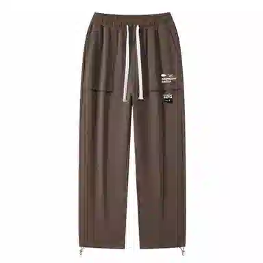 三体 末日之战系列 简约基础款字母印花宽松学生多巴胺高街潮牌复古美式百搭垂感自然中腰脚口抽绳两用直筒休闲裤 男女同款