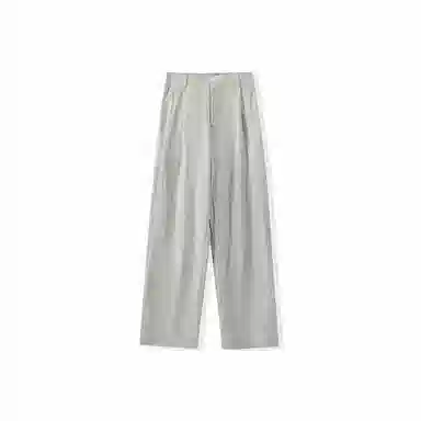 我是大卫 纯色简约直筒垂感休闲裤 男女同款 灰绿色