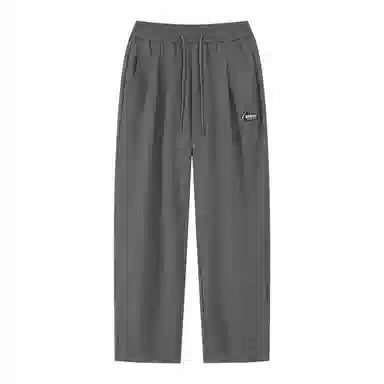 三体 水滴系列 冰丝垂感透气薄款简约基础直筒百搭宽松阔腿纯色美式复古高街潮牌学院风多巴胺学生显瘦时尚休闲裤 男女同款