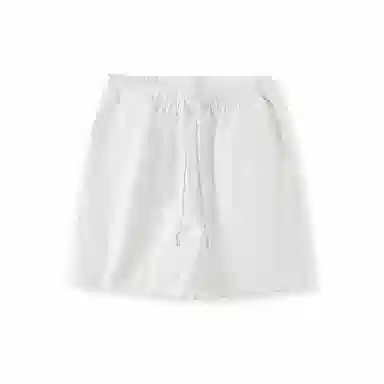 我是大卫 基础色简约纯色系带中腰分休闲短裤 男女同款