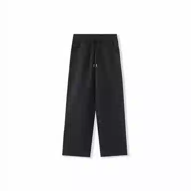 我是大卫 纯色抽绳宽松阔腿休闲裤 男女同款 黑色