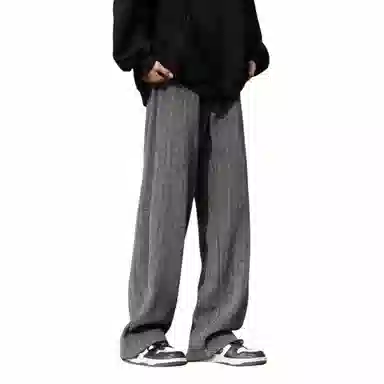 北极绒 美式高街宽松垂感百搭纯色直筒休闲裤 男款