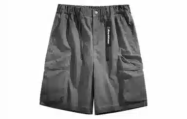 大卫贝肯 美式复古高街双口袋设计纯色直筒舒适休闲百搭宽松五分裤休闲工装短裤 男女同款