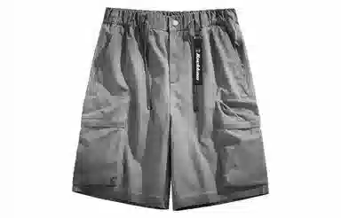 大卫贝肯 美式复古高街双口袋设计纯色直筒舒适休闲百搭宽松五分裤休闲工装短裤 男女同款