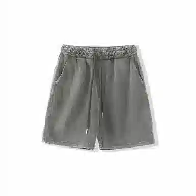 我是大卫 纯色基础百搭抽绳直筒休闲短裤 男女同款 深灰色