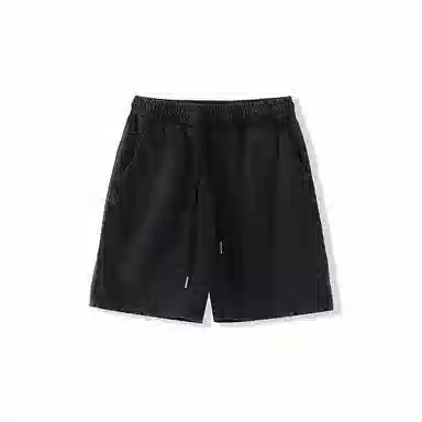 我是大卫 纯色基础百搭抽绳直筒休闲短裤 男女同款 深灰色