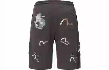 EVISU SS22 Seagull Print Multi-Pocket Shorts