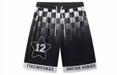 FireMonkey Gradient Checkered Mesh Shorts Black