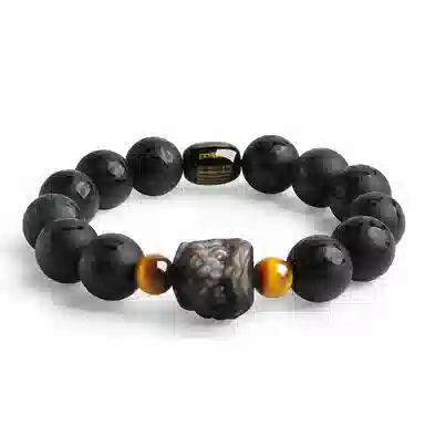 【瑞兽醒狮】 印象眸 新中式国潮六字箴言心经转运珠素圈多财多福诸事顺利高级感通勤古风手饰 礼盒包装#好运 黑曜石 手串 男女同款情侣款