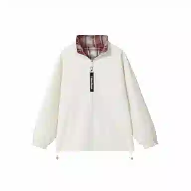 大卫贝肯 美式高街嘻哈街头学院风基础款花格条纹设计简约时尚百搭立领拉链休闲通勤潮牌宽松防风防水无性别主义长袖夹克外套 男女同款