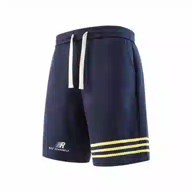 红蜻蜓 美式复古高街经典三条杠设计感宽松百搭舒适简约直筒潮流时尚五分休闲短裤 男女同款