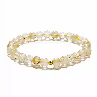 【匠心手作 18K金转运珠】 灵菲 招财吸金新中式小众简约高级感百搭显白手饰 有钱花财源滚滚#好运 黄发晶 手串 女款