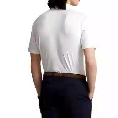 Ralph Lauren SS24 Ribbed Embroidered Polo Shirt White