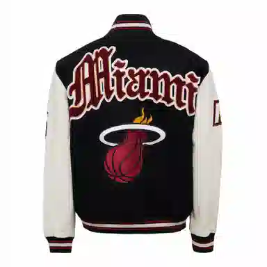 Jeff Hamilton NBA Miami Heat Retro Baseball Jacket Black