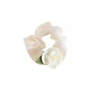 水中玉 超仙森系山茶花大肠发圈高级感扎头发发绳头花发饰 皮筋 头绳 女款