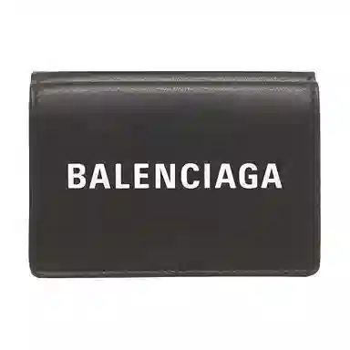Balenciaga Logo Leather Mini Wallet