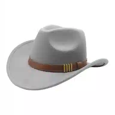 木林森 西部牛仔复古简约皮带佩饰宽帽檐遮阳户外出行显脸小盆帽防晒百搭 毛呢 渔夫帽 男女同款情侣款