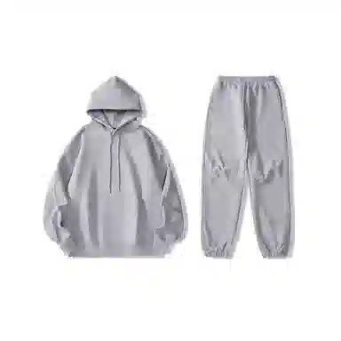 我是大卫 连帽运动风系带直筒束脚休闲裤加厚卫衣套装 男女同款