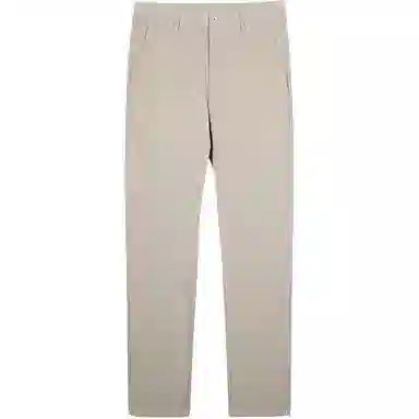 才子 纯色中腰拉链高弹直筒休闲裤 男款