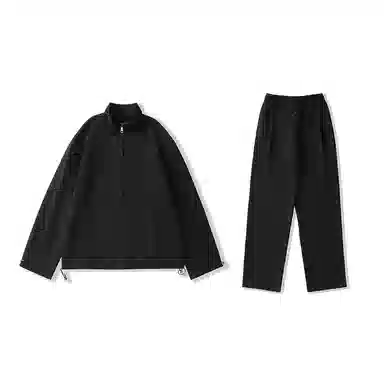 我是大卫 复古基础款简约运动外套休闲直筒裤卫衣套装 男女同款