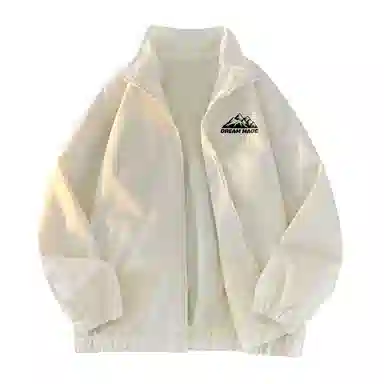 兰缪 美式百搭休闲宽松圆领运动长袖夹克外套 男女同款