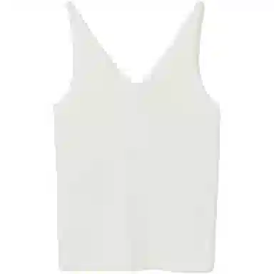 COS Ribbed Knit V-Neck Vest White