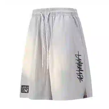 兰缪 日系纯色基础款户外运动简约美式复古品牌轻薄亲肤百搭日常通勤舒适透气系带五分休闲短裤 男女同款