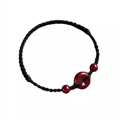 玄唐 新中式平安扣 招财纳福小众再造辰砂 朱砂 手绳 女款