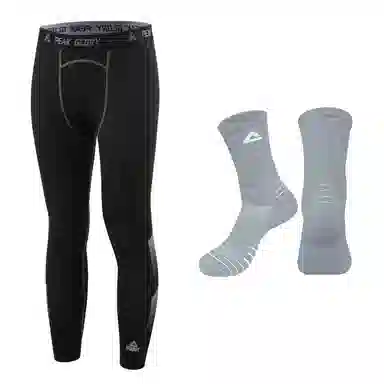 匹克 速干紧身训练打底裤薄款中腰健身套装 男款