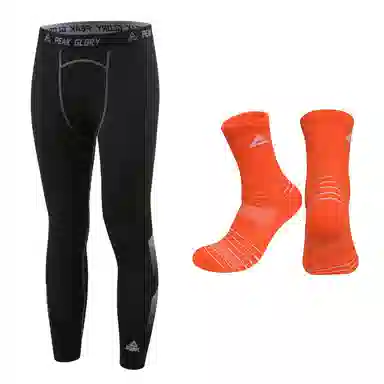 匹克 速干紧身训练打底裤薄款中腰健身套装 男款