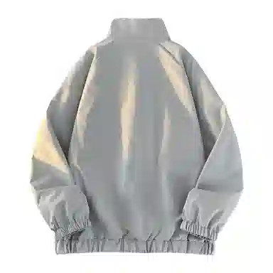 兰缪 美式百搭休闲宽松圆领运动长袖夹克外套 男女同款